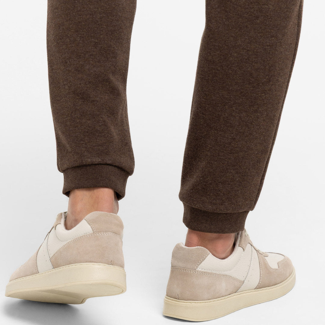 Ash & Erie Heather Brown French Terry Jogger for Short Men   Roam Jogger