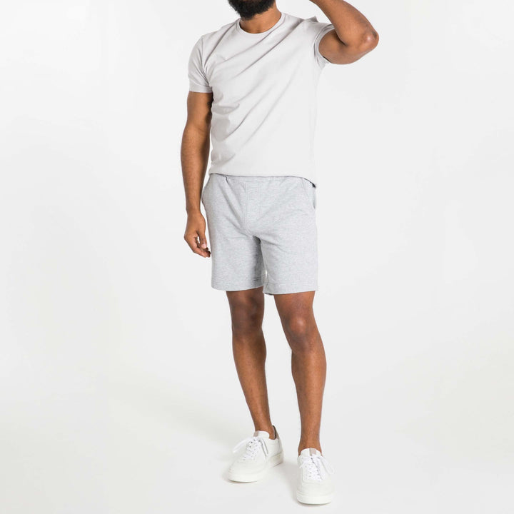 Ash & Erie Light Grey French Terry Short for Short Men   Roam Short