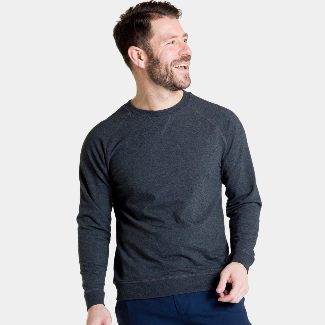 Ash & Erie Charcoal French Terry Sweatshirt for Short Men   Roam Sweatshirt