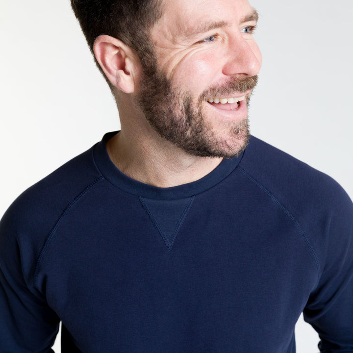 Ash & Erie Navy French Terry Sweatshirt for Short Men   Roam Sweatshirt