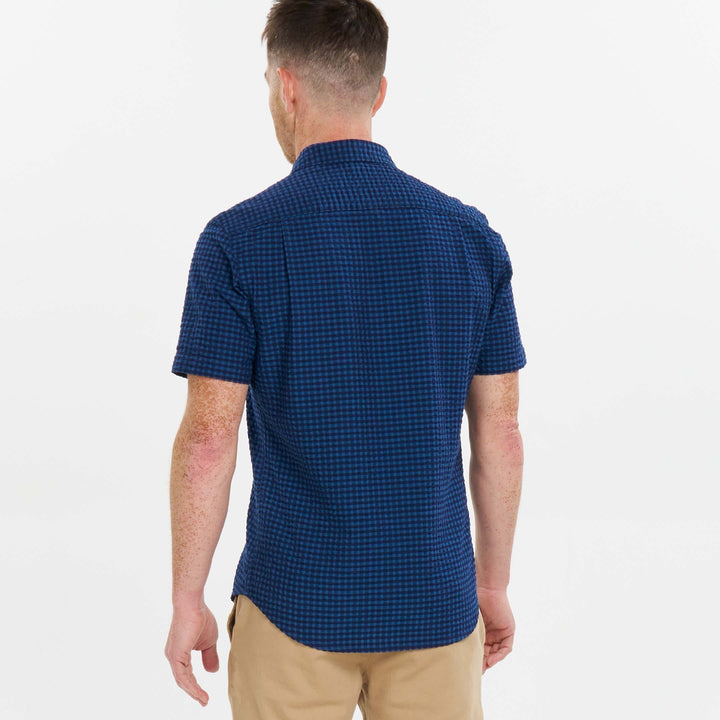 Ash & Erie Wharf Gingham Seersucker Short Sleeve Shirt for Short Men   Short Sleeve Everyday Shirts