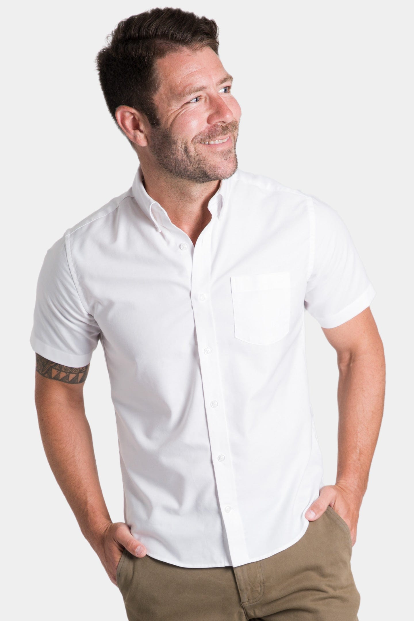 Mens Wrinkle Free White Shirt Full Sleeves Soft Touch