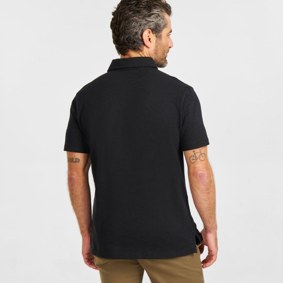 Ash & Erie Black Lightweight Polo Shirt for Short Men   Short Sleeve Polo Shirt