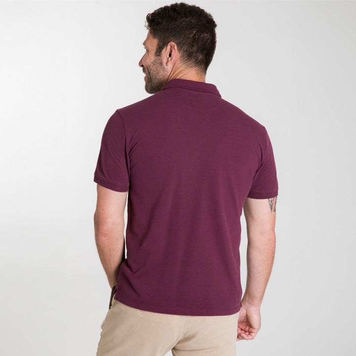 Ash & Erie Burgundy Pique Polo Shirt for Short Men   Short Sleeve Polo Shirt