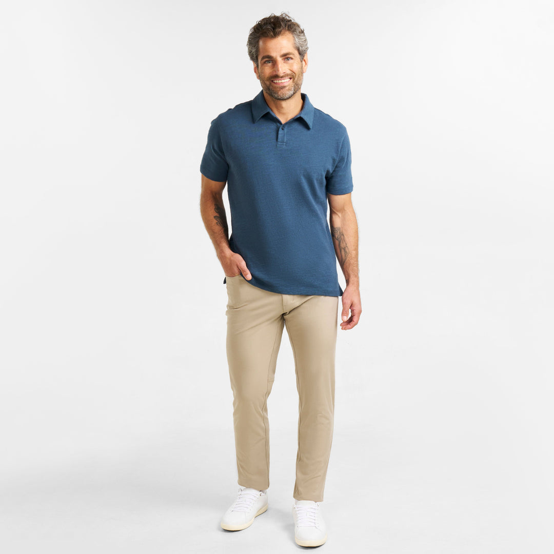 Ash & Erie Navy Lightweight Polo Shirt for Short Men   Short Sleeve Polo Shirt