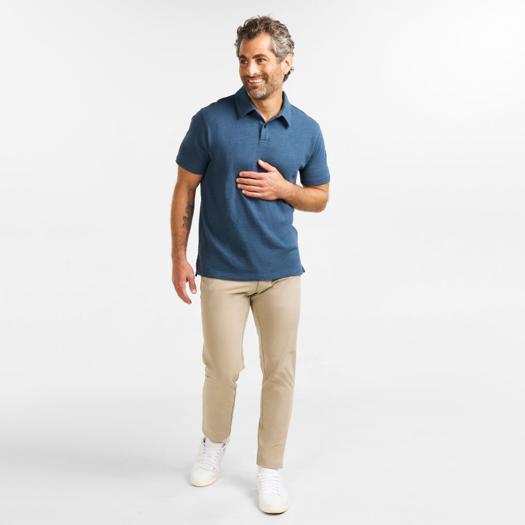 Ash & Erie Navy Lightweight Polo Shirt for Short Men   Short Sleeve Polo Shirt