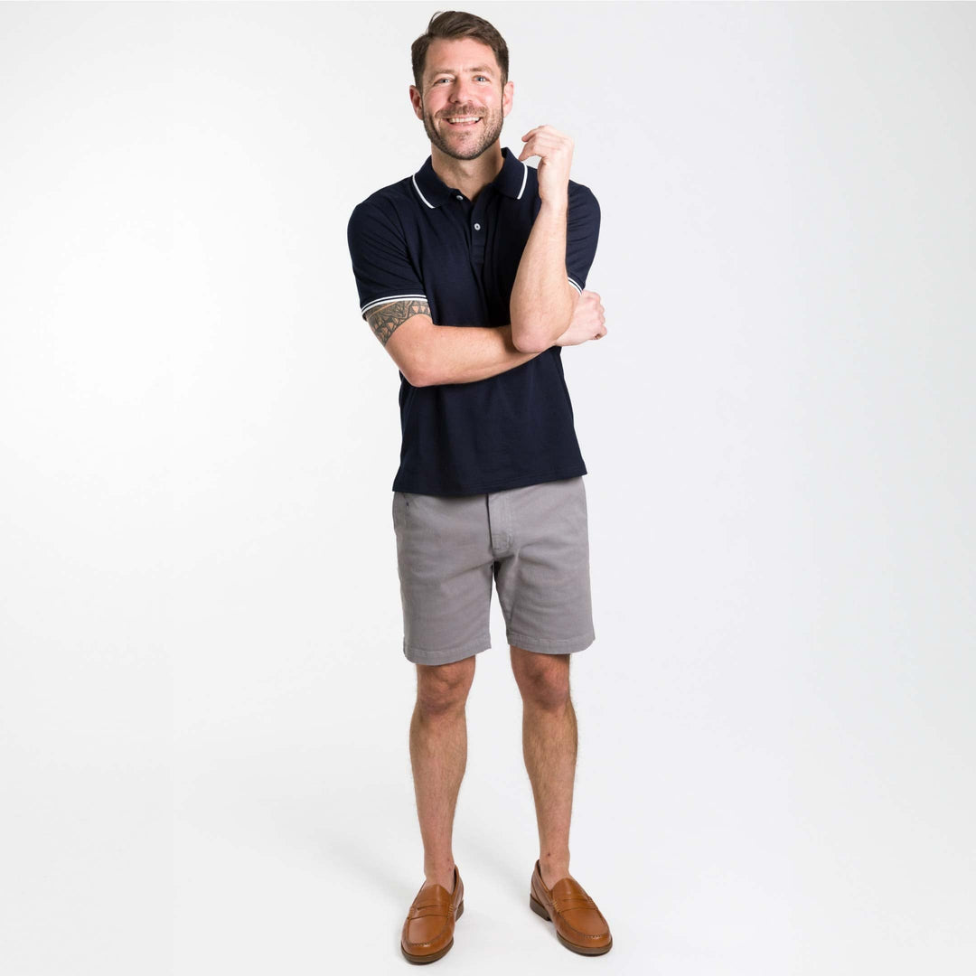 Ash & Erie Navy Micro Pique Polo Shirt for Short Men   Short Sleeve Polo Shirt