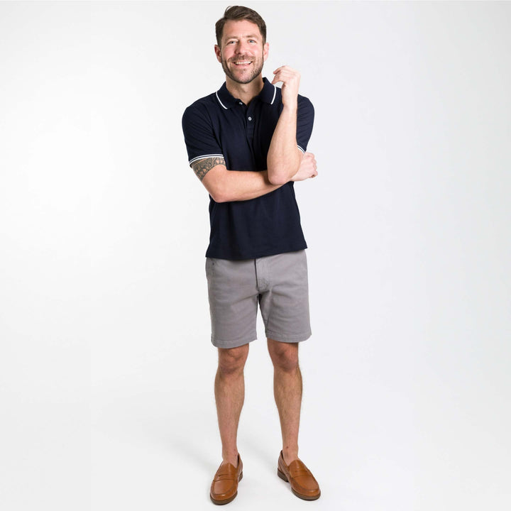 Ash & Erie Navy Micro Pique Polo Shirt for Short Men   Short Sleeve Polo Shirt