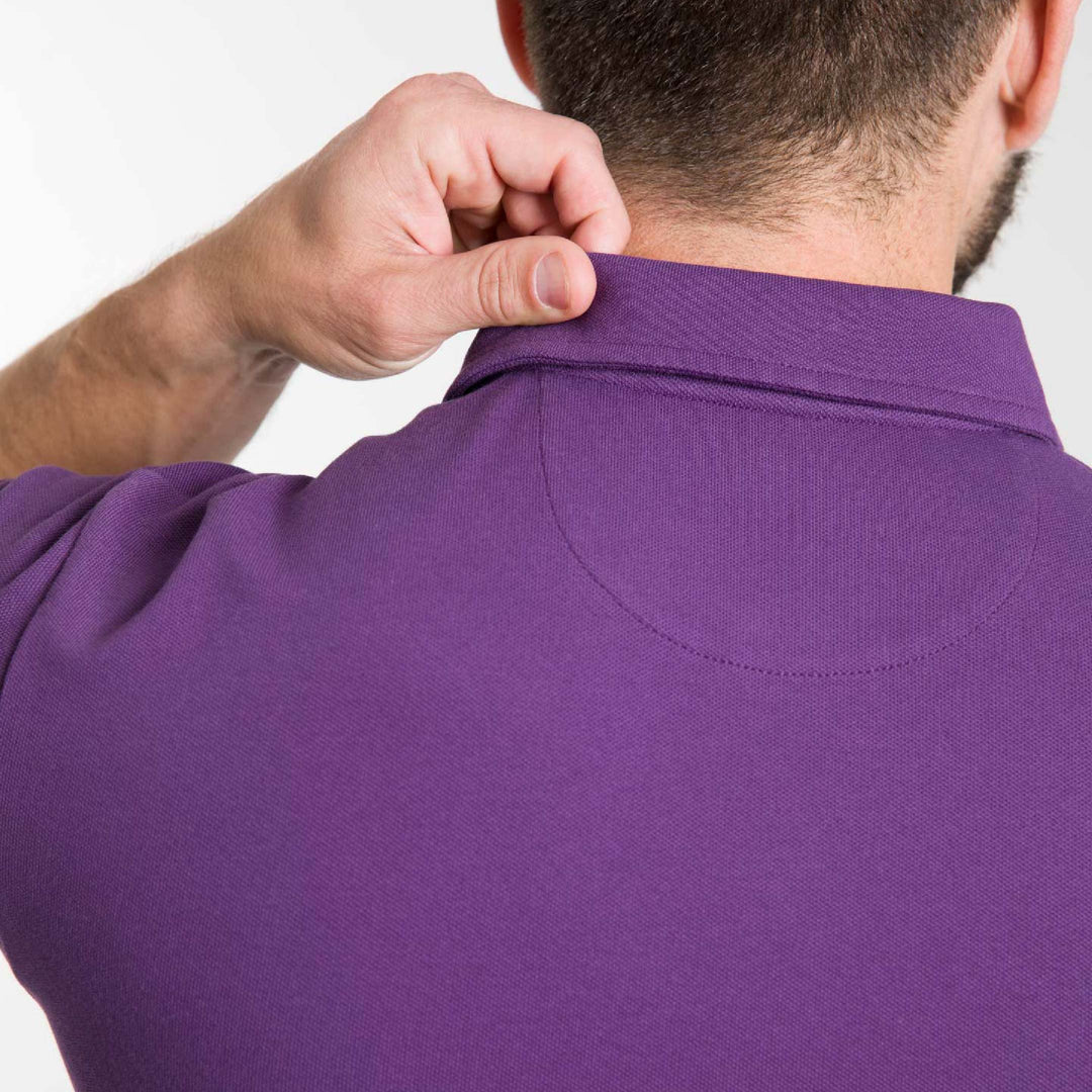Ash & Erie Purple Pique Polo Shirt for Short Men   Short Sleeve Polo Shirt