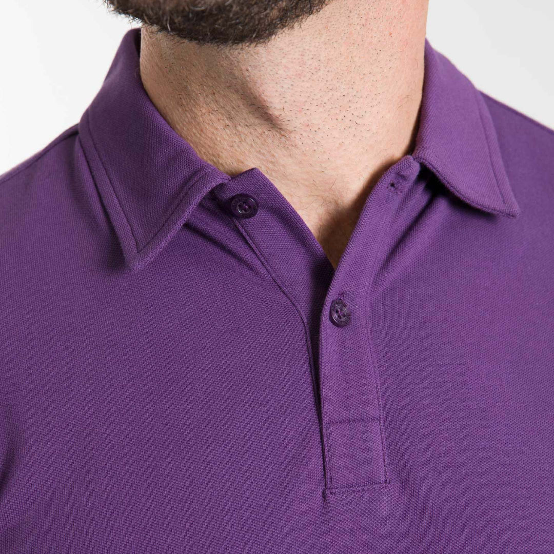 Ash & Erie Purple Pique Polo Shirt for Short Men   Short Sleeve Polo Shirt