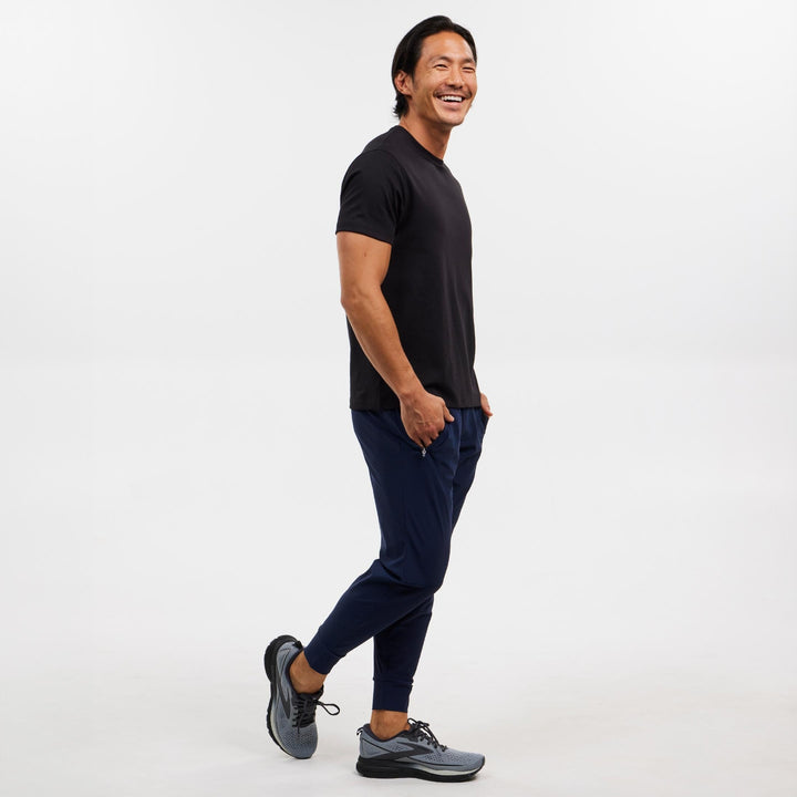 Ash & Erie Black Pima Cotton Crew Neck T-Shirt for Short Men   Short Sleeve Premium Tee