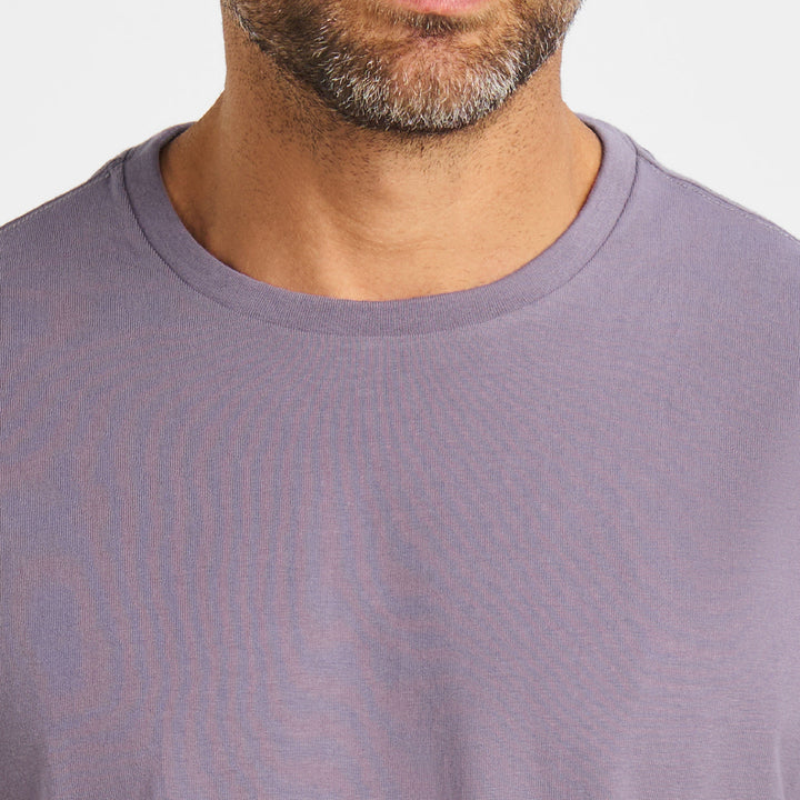 Ash & Erie Lavender Pima Cotton Crew Neck T-Shirt for Short Men   Short Sleeve Premium Tee