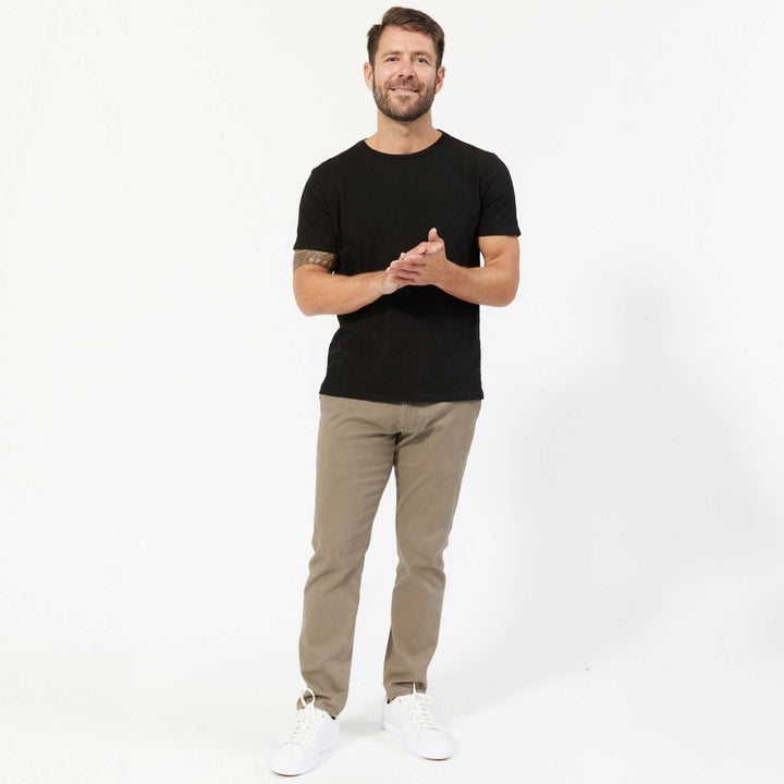 Ash & Erie Lightweight Washed Black Crew Neck T-Shirt for Short Men   Short Sleeve Premium Tee