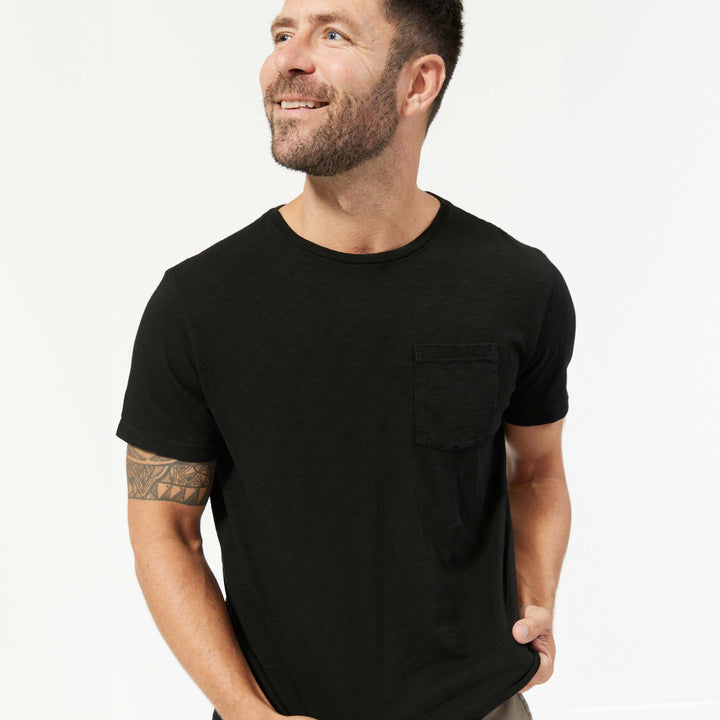 Ash & Erie Lightweight Washed Black Crew Neck T-Shirt for Short Men   Short Sleeve Premium Tee
