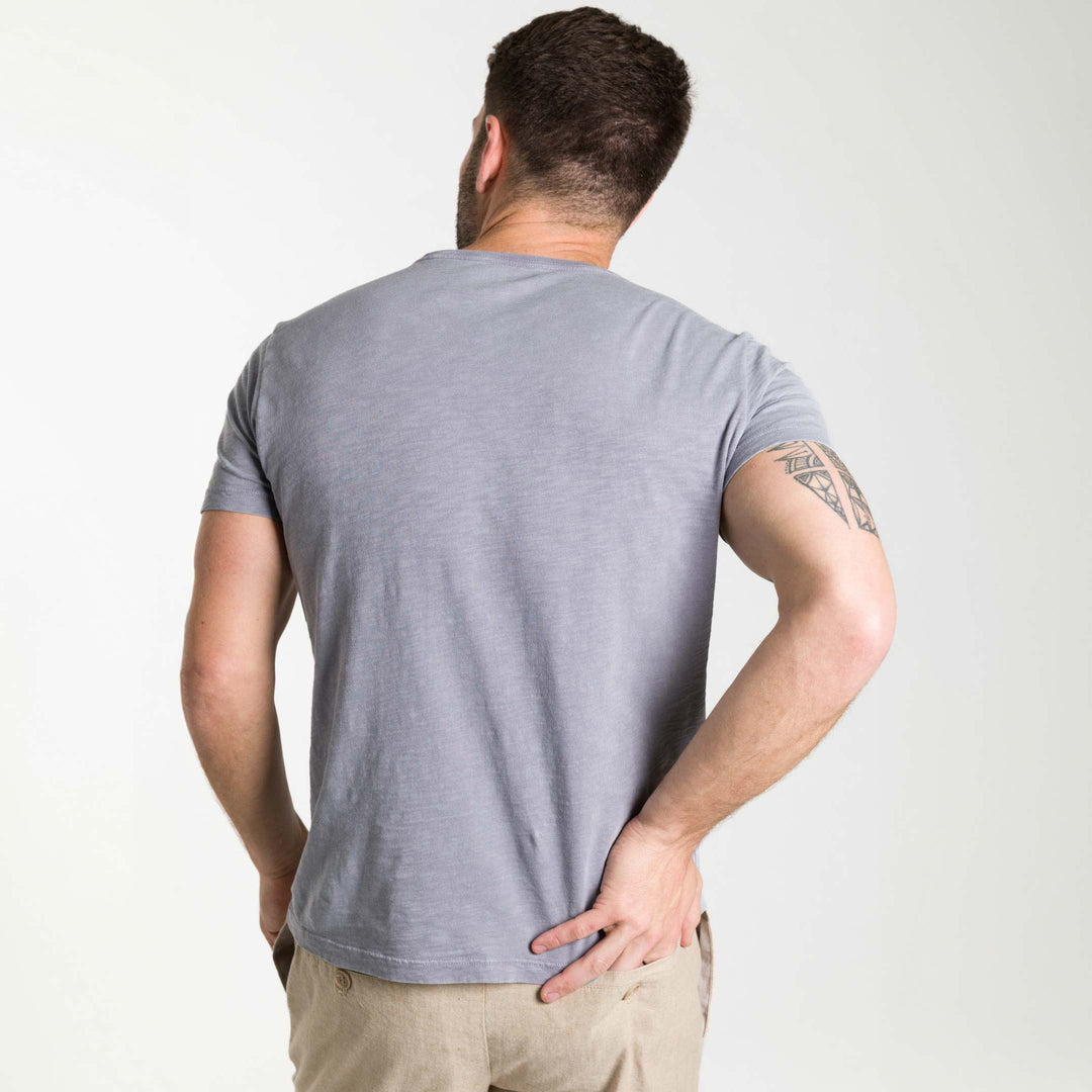 Ash & Erie Lightweight Washed Faded Purple Crew Neck T-Shirt for Short Men   Short Sleeve Premium Tee