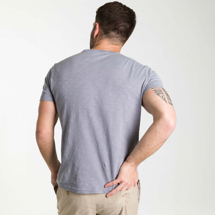 Ash & Erie Lightweight Washed Faded Purple Crew Neck T-Shirt for Short Men   Short Sleeve Premium Tee