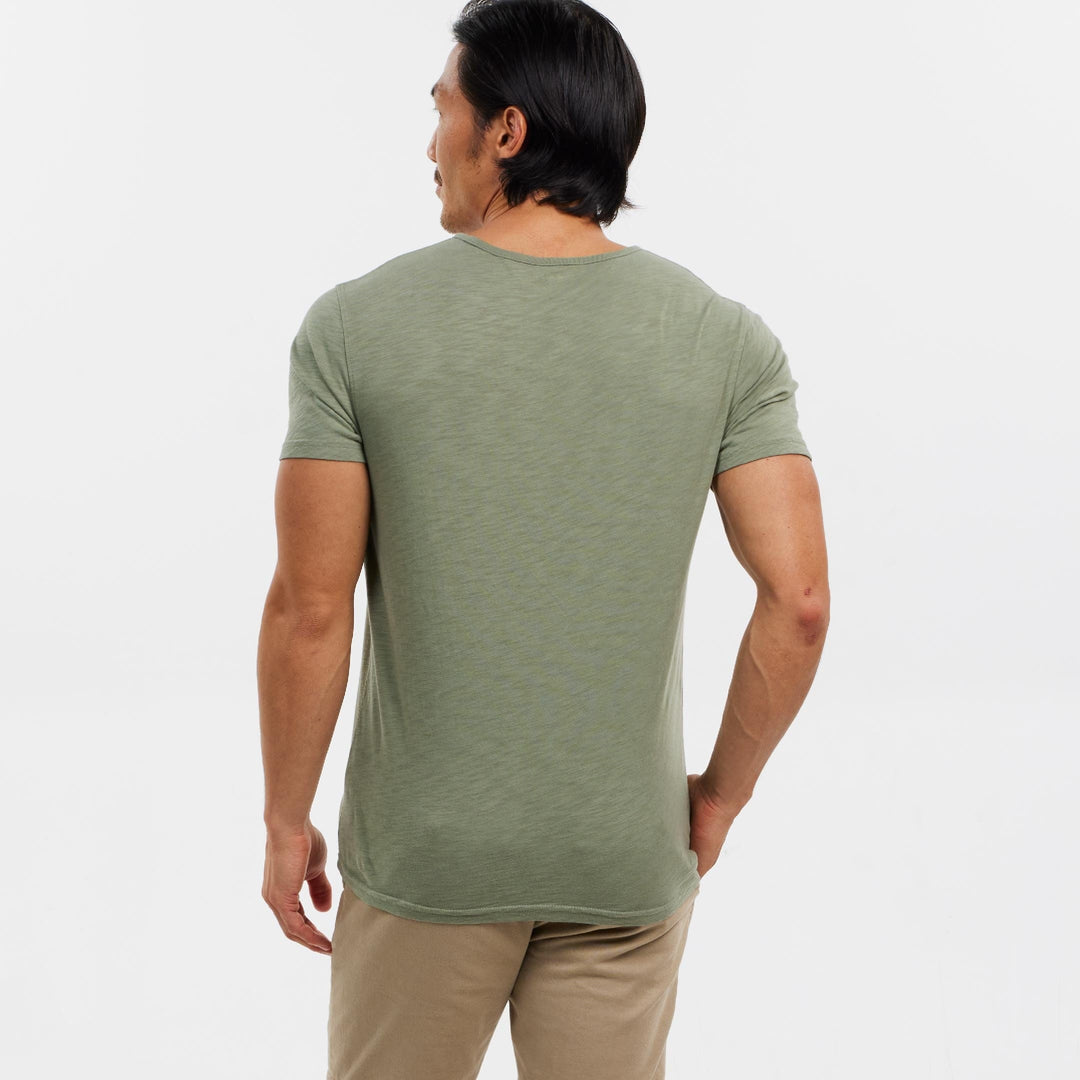 Ash & Erie Lightweight Washed Blue Crew Neck T-Shirt for Short Men   Short Sleeve Premium Tee