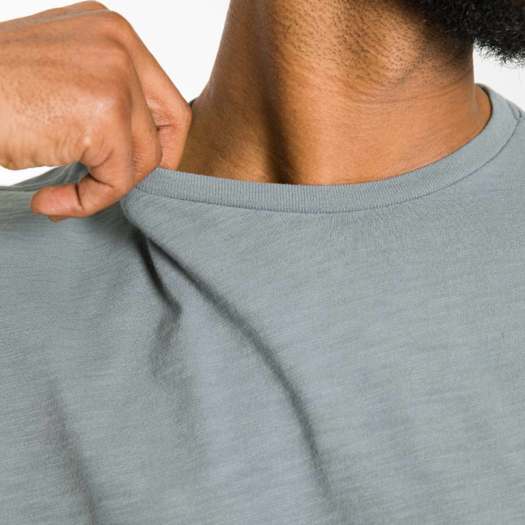 Ash & Erie Lightweight Washed Steel Crew Neck T-Shirt for Short Men   Short Sleeve Premium Tee