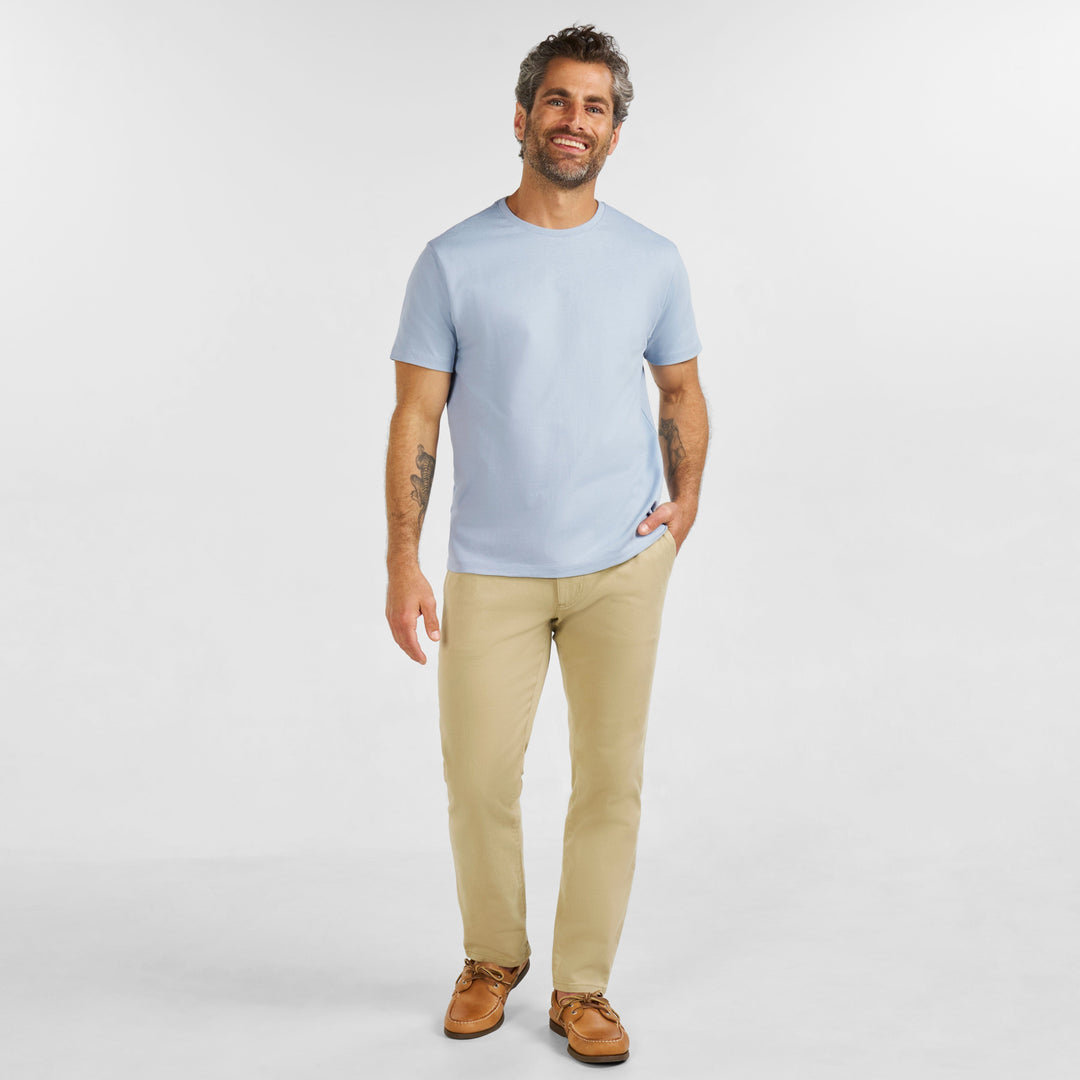 Ash & Erie Mist Pima Cotton Crew Neck T-Shirt for Short Men   Short Sleeve Premium Tee