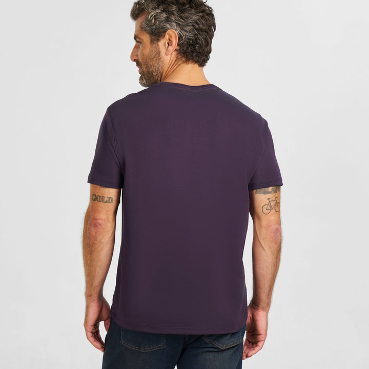 Ash & Erie Plum Luxury Soft Touch Crew Neck T-Shirt for Short Men   Short Sleeve Premium Tee
