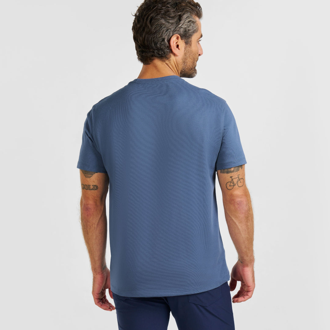 Ash & Erie Slate Pima Cotton Crew Neck T-Shirt for Short Men   Short Sleeve Premium Tee