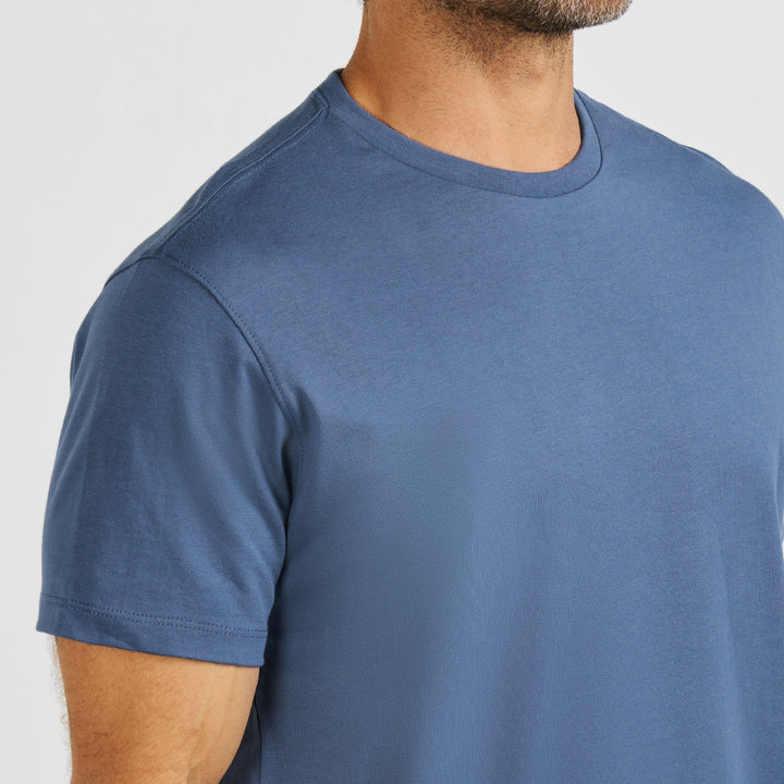 Ash & Erie Slate Pima Cotton Crew Neck T-Shirt for Short Men   Short Sleeve Premium Tee