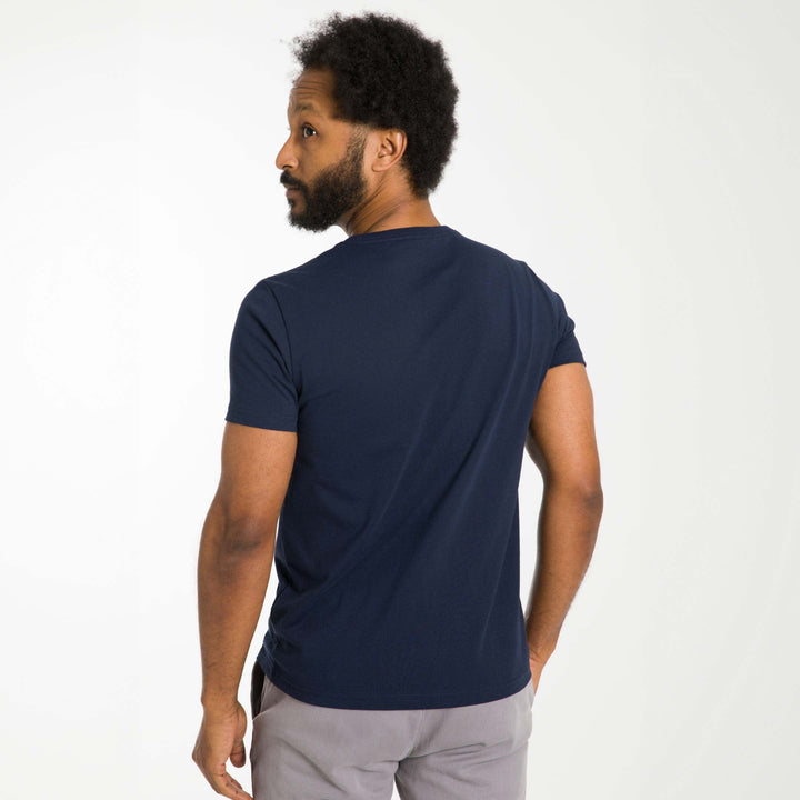 Ash & Erie True Navy Pima Cotton V Neck T-Shirt for Short Men   Short Sleeve Premium Tee