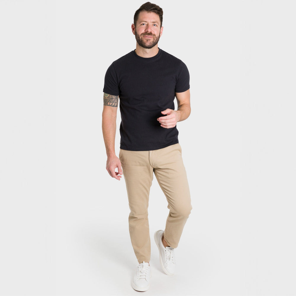 Ash & Erie Black Crew Neck T-Shirt for Short Men   Short Sleeve Tee