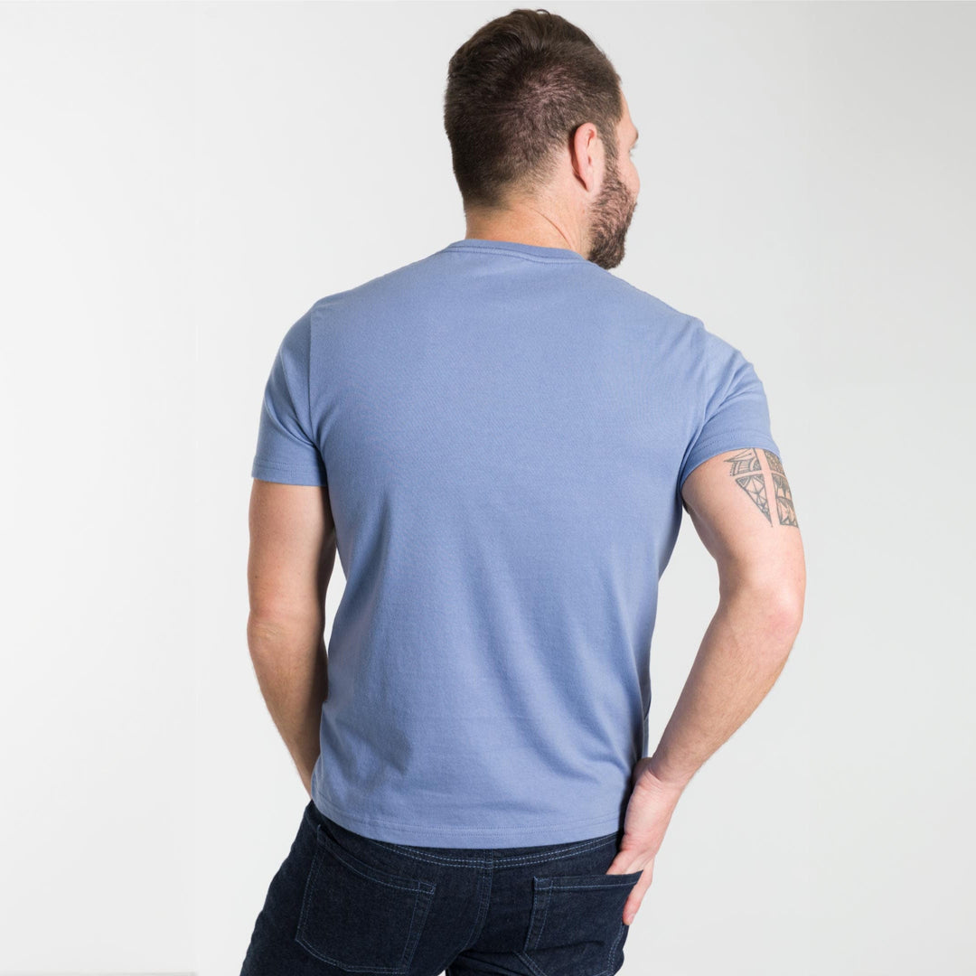 Ash & Erie Blue Crew Neck T-Shirt for Short Men   Short Sleeve Tee