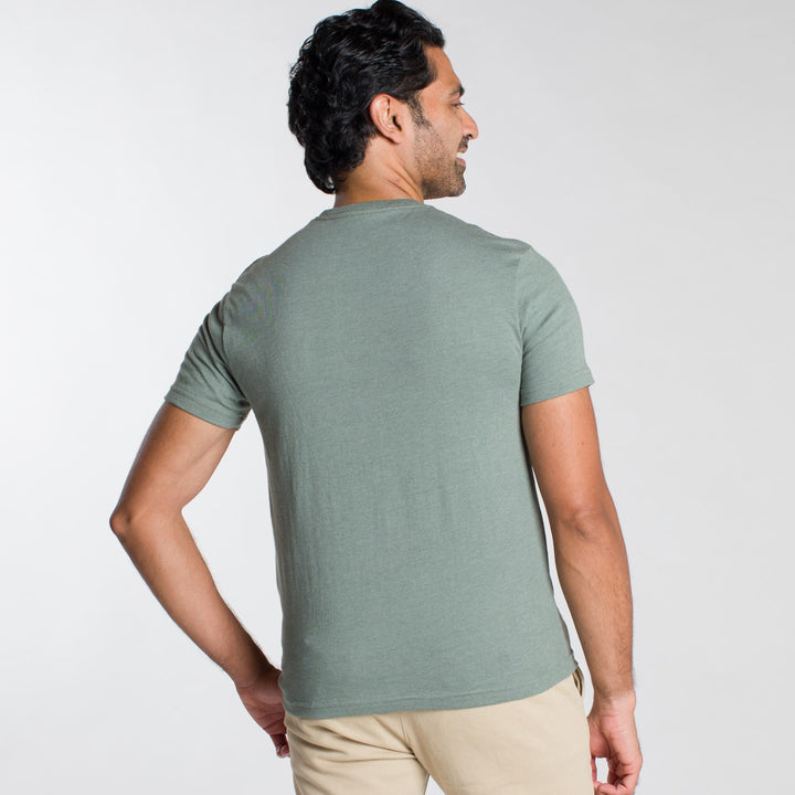 Ash & Erie Heather Sage Crew Neck T-Shirt for Short Men   Short Sleeve Tee