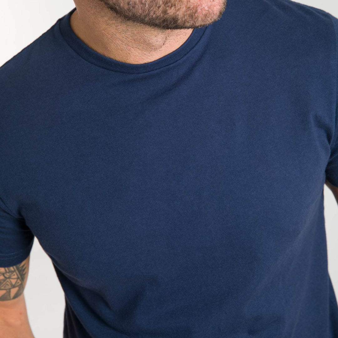 Ash & Erie Navy Crew Neck T-Shirt for Short Men   Short Sleeve Tee