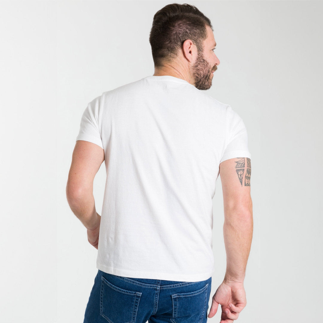 Ash & Erie White Crew Neck T-Shirt for Short Men   Short Sleeve Tee