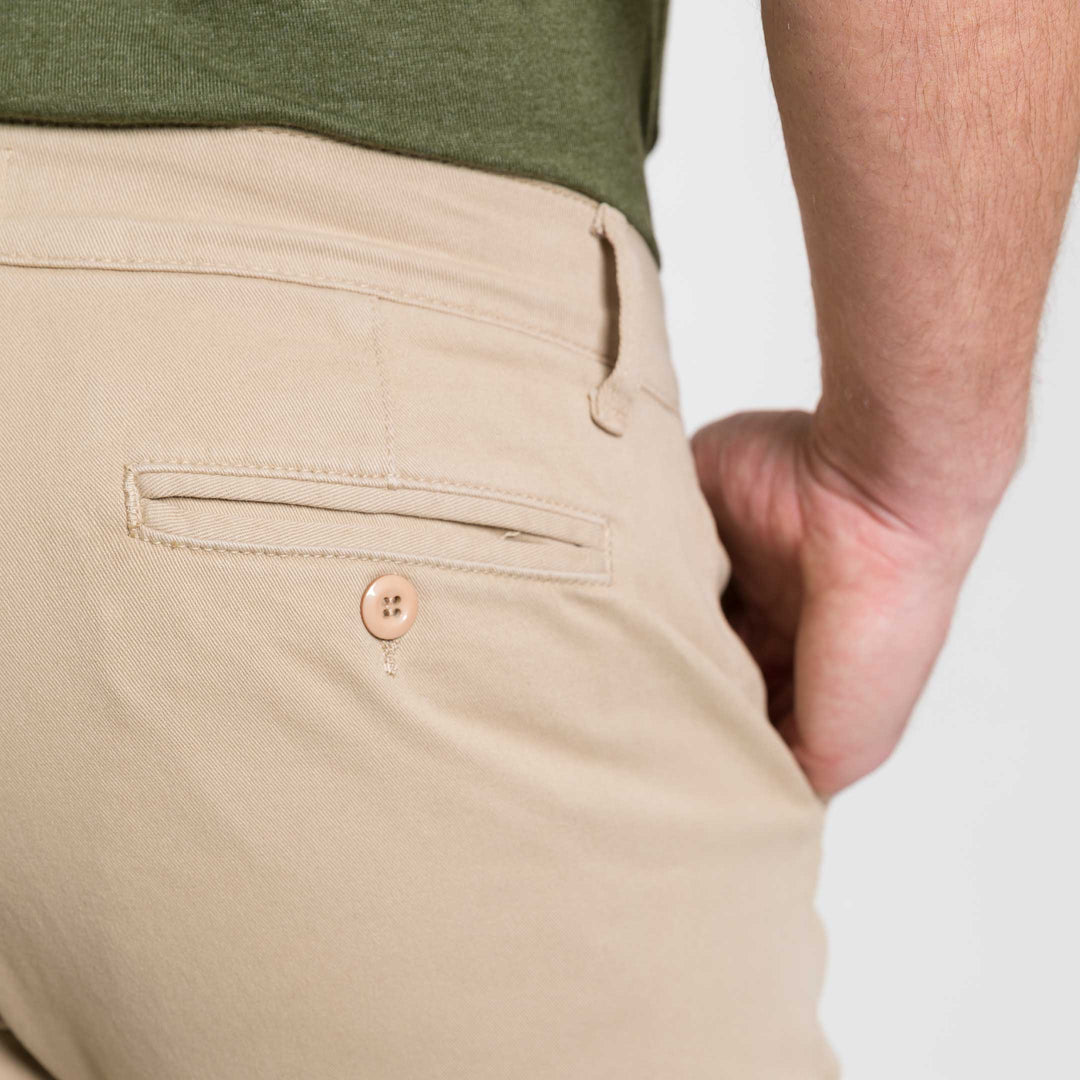 Ash & Erie Straight Fit Khaki Washed Stretch Chino for Short Men   Standard Fit Chino