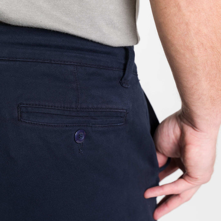 Ash & Erie Straight Fit Navy Washed Stretch Chino for Short Men   Standard Fit Chino