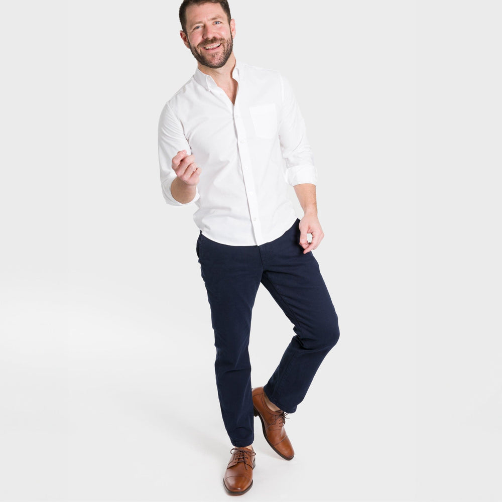 Ash & Erie Straight Fit Navy Washed Stretch Chino for Short Men   Standard Fit Chino