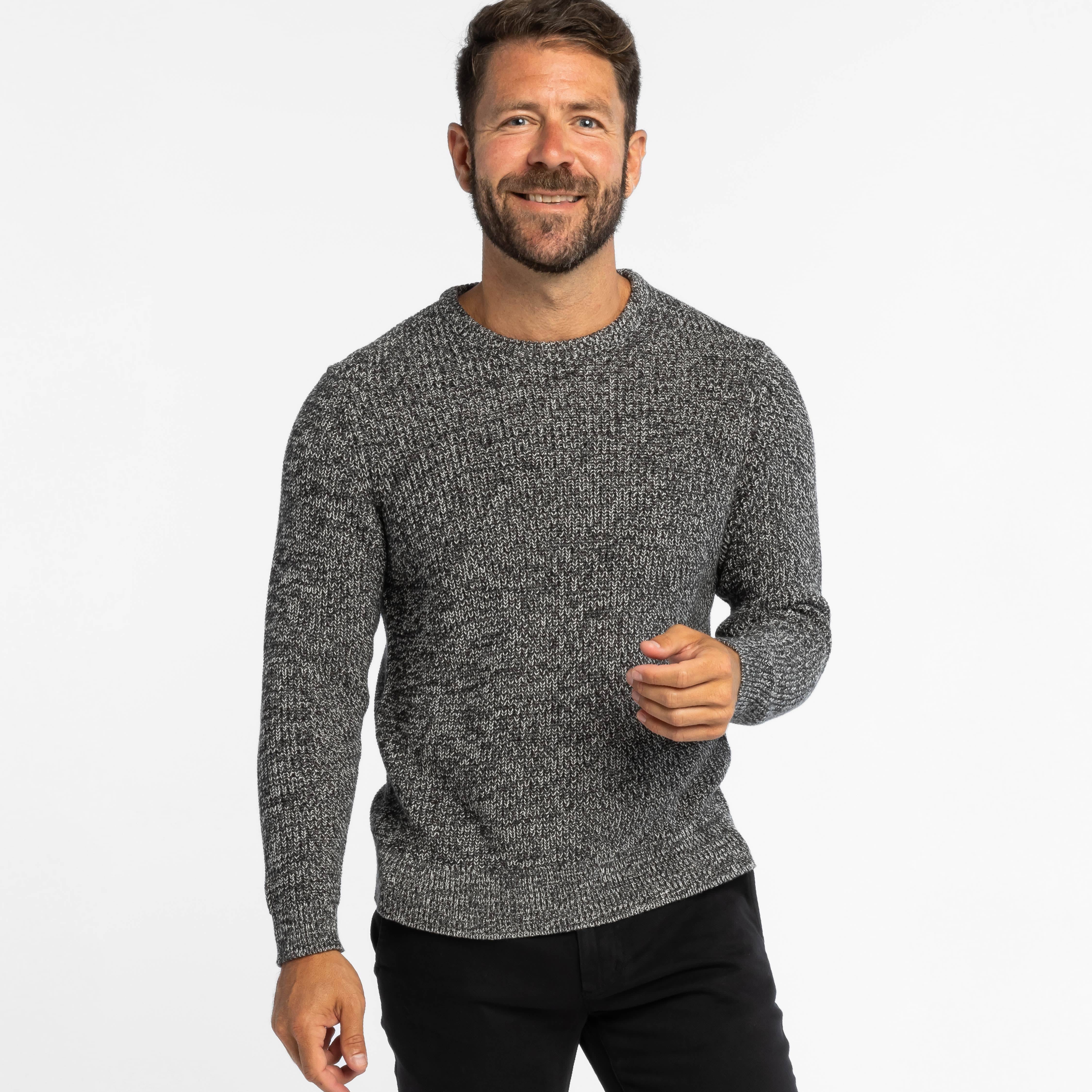 Buy Fog Grey Knit Sweater for Short Men | Ash & Erie Fog Grey Knit / XL Buy Fog Grey Knit Sweater for Short Men | Ash & Erie Fog Grey Knit / XL