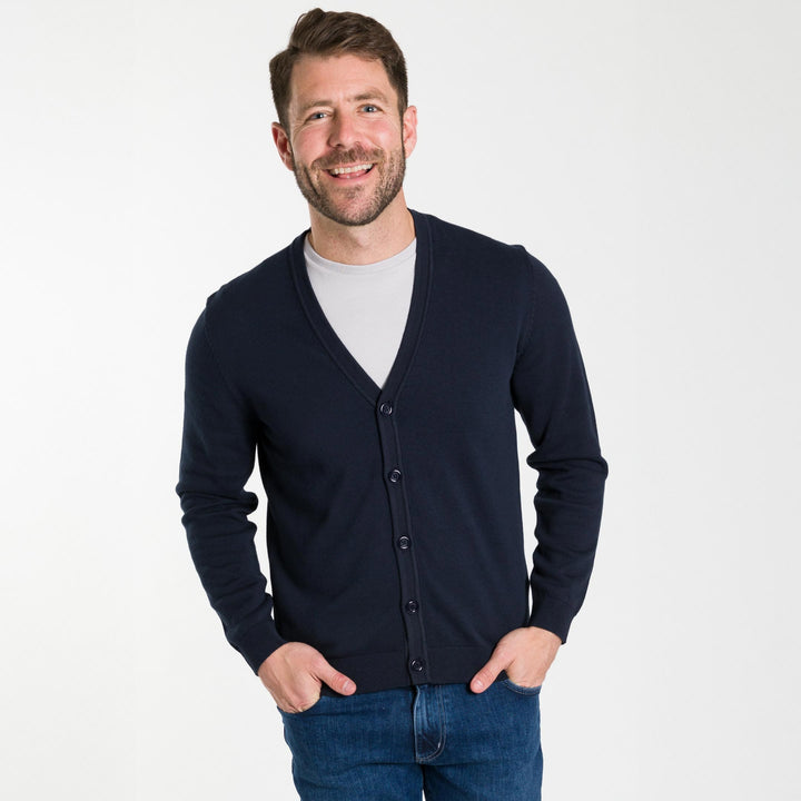 Ash & Erie Navy Cardigan Sweater for Short Men   Sweater