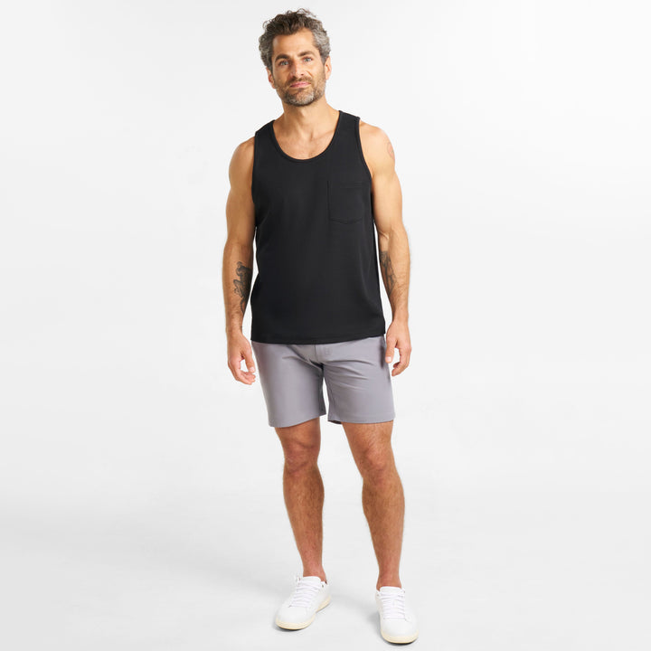 Ash & Erie Black Micro Pique Tank Top for Short Men   Tank Top
