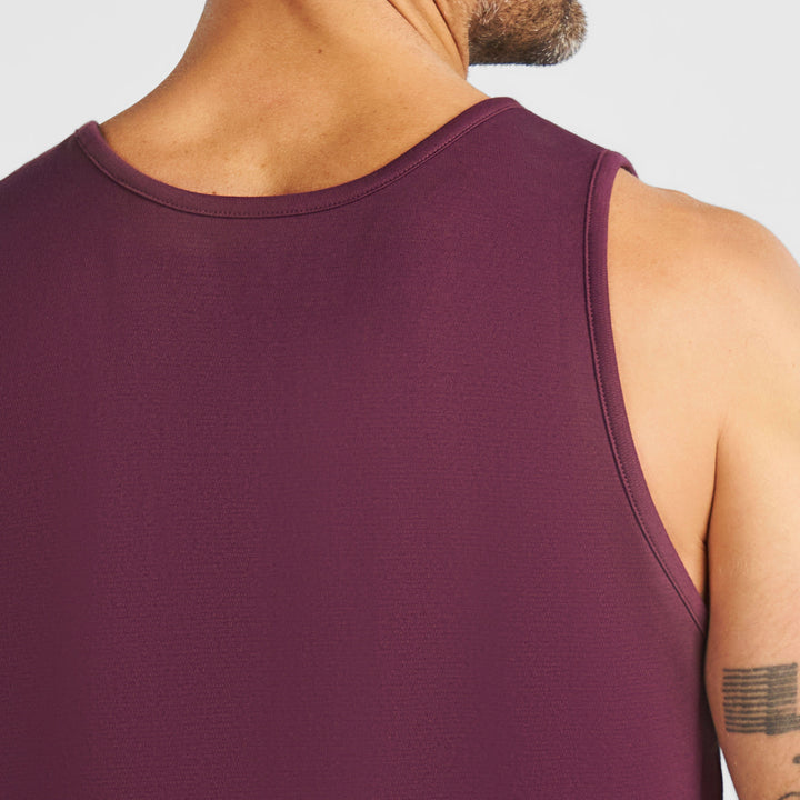 Ash & Erie Burgundy Micro Pique Tank Top for Short Men   Tank Top