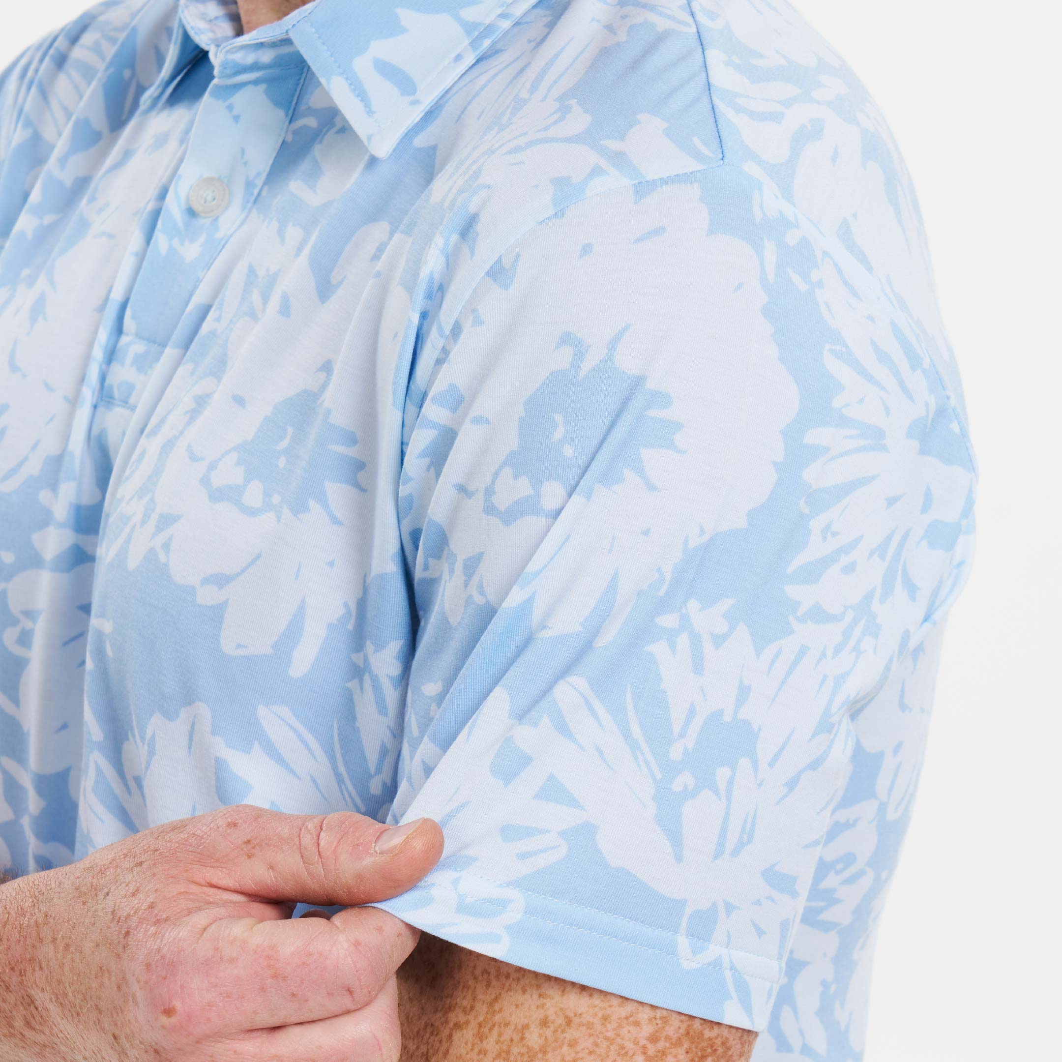 Ash & Erie Bermuda Blue Tech Polo Shirt for Short Men   Tech Polo Shirt