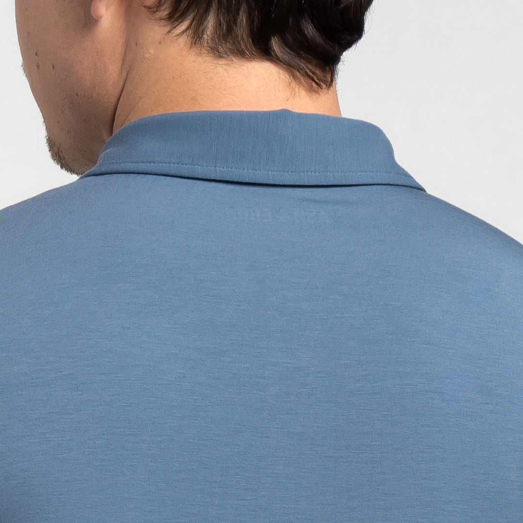 Ash & Erie Carbon Blue Tech Polo Shirt for Short Men   Tech Polo Shirt