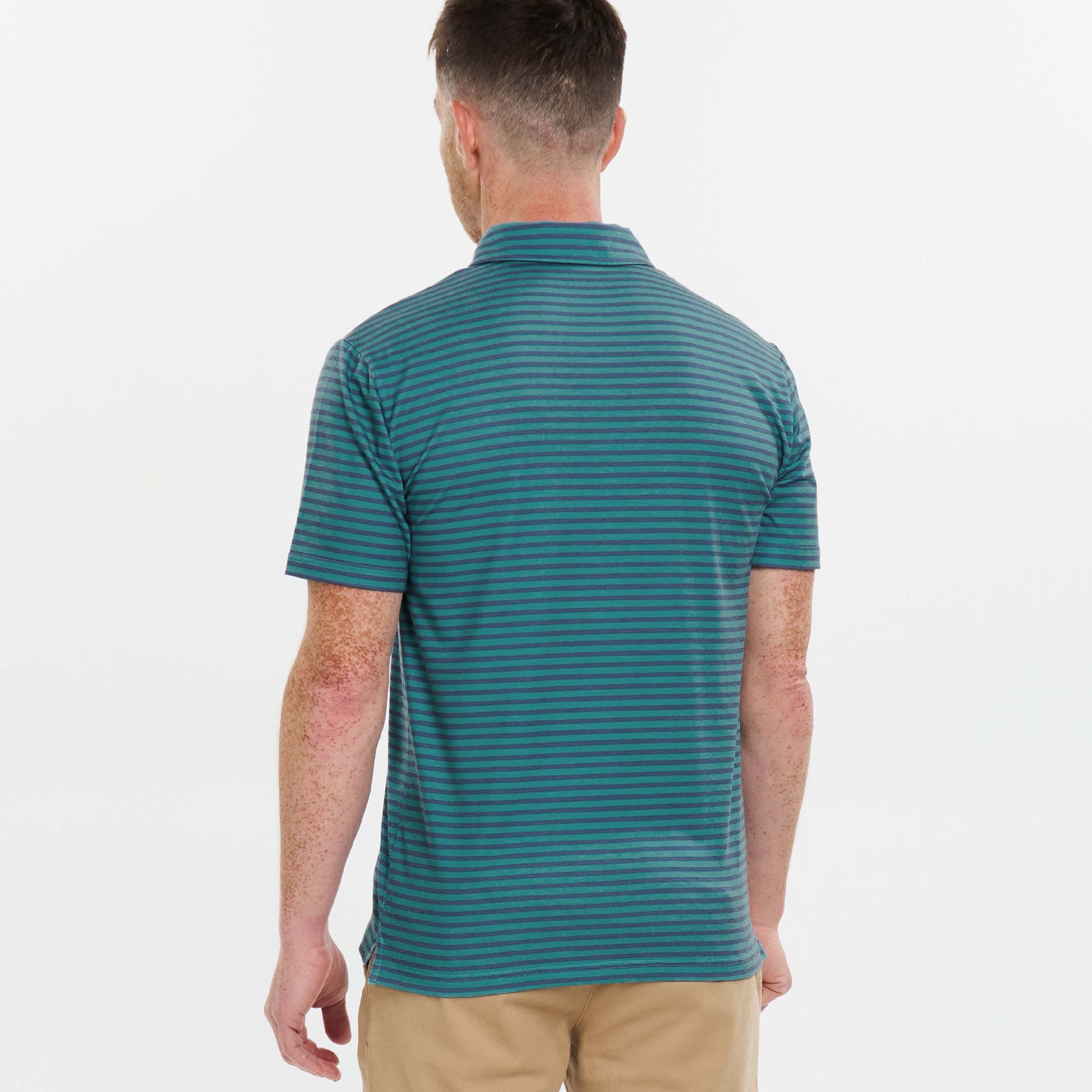 Ash & Erie Cayman Stripes Tech Polo Shirt for Short Men   Tech Polo Shirt