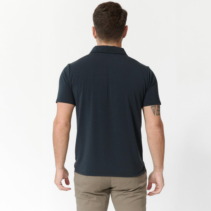 Ash & Erie Charcoal Tech Polo Shirt for Short Men   Tech Polo Shirt