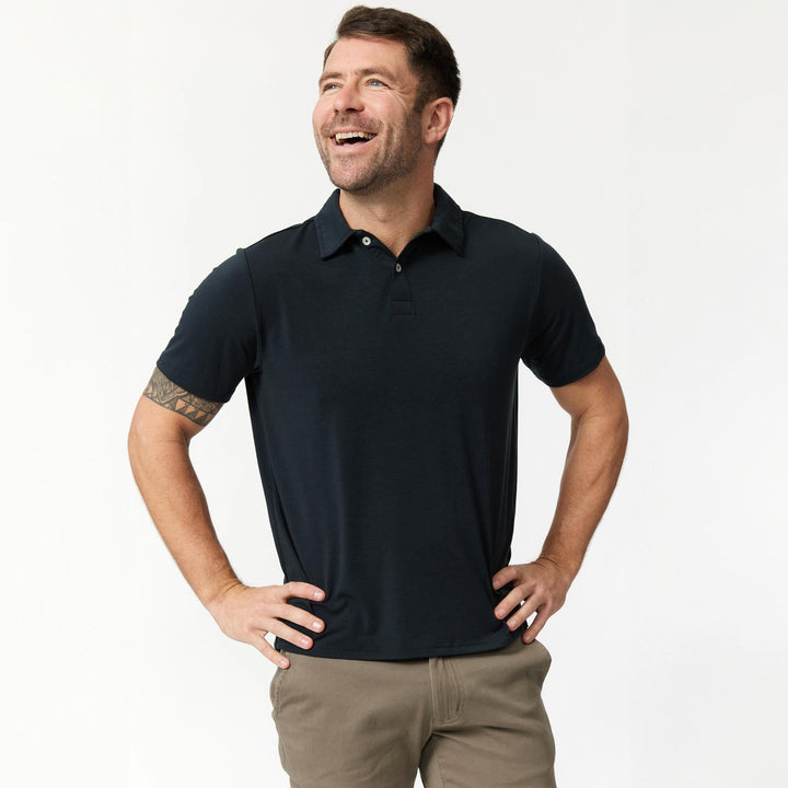 Ash & Erie Charcoal Tech Polo Shirt for Short Men   Tech Polo Shirt