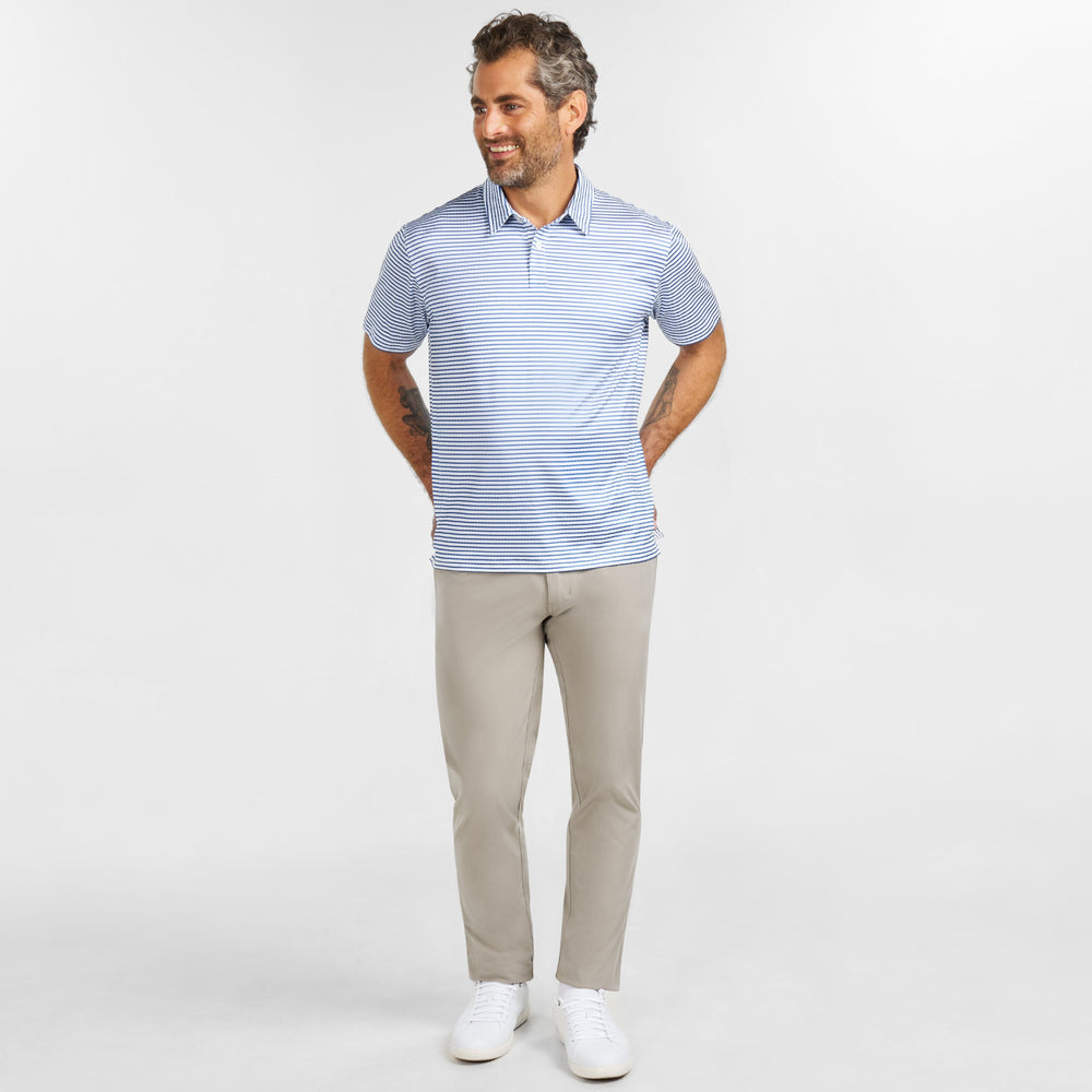 Ash & Erie Coastal Stripes Tech Polo Shirt for Short Men   Tech Polo Shirt