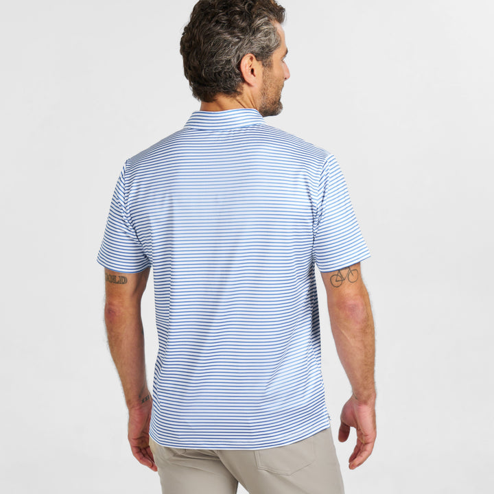 Ash & Erie Coastal Stripes Tech Polo Shirt for Short Men   Tech Polo Shirt