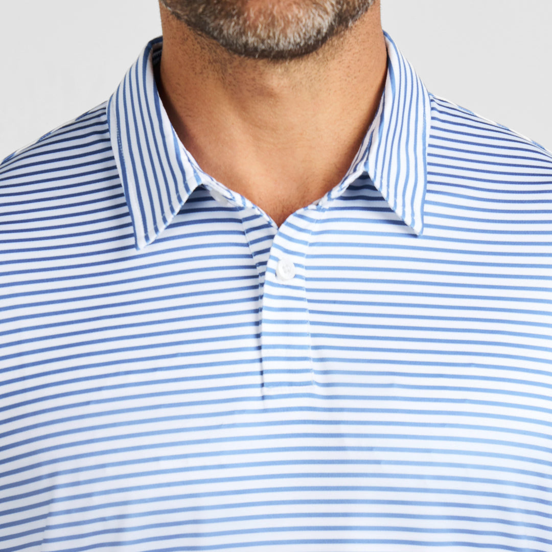 Ash & Erie Coastal Stripes Tech Polo Shirt for Short Men   Tech Polo Shirt