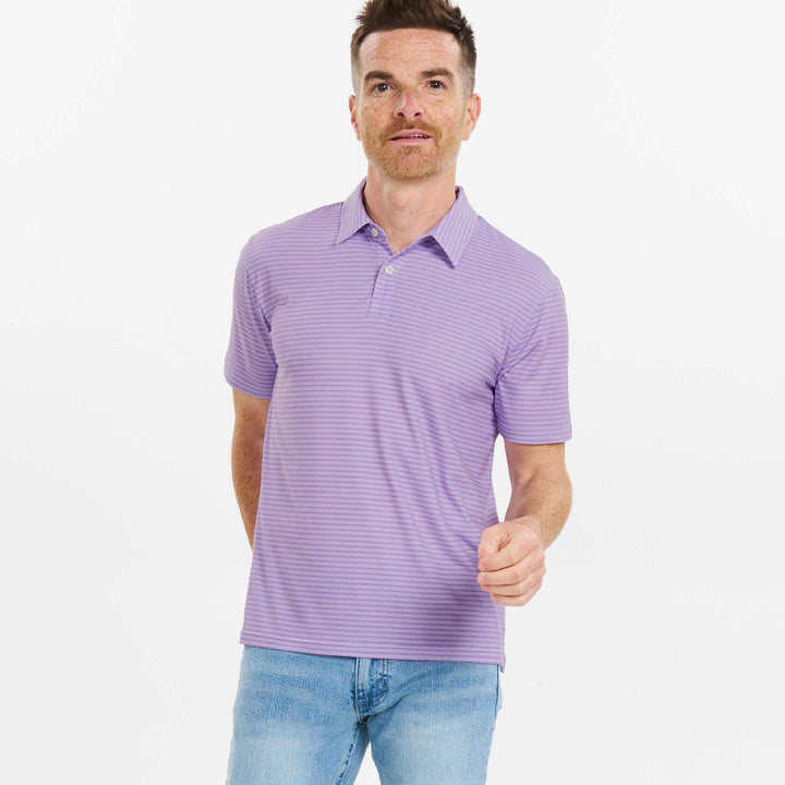 Ash & Erie Concord Stripes Tech Polo Shirt for Short Men   Tech Polo Shirt