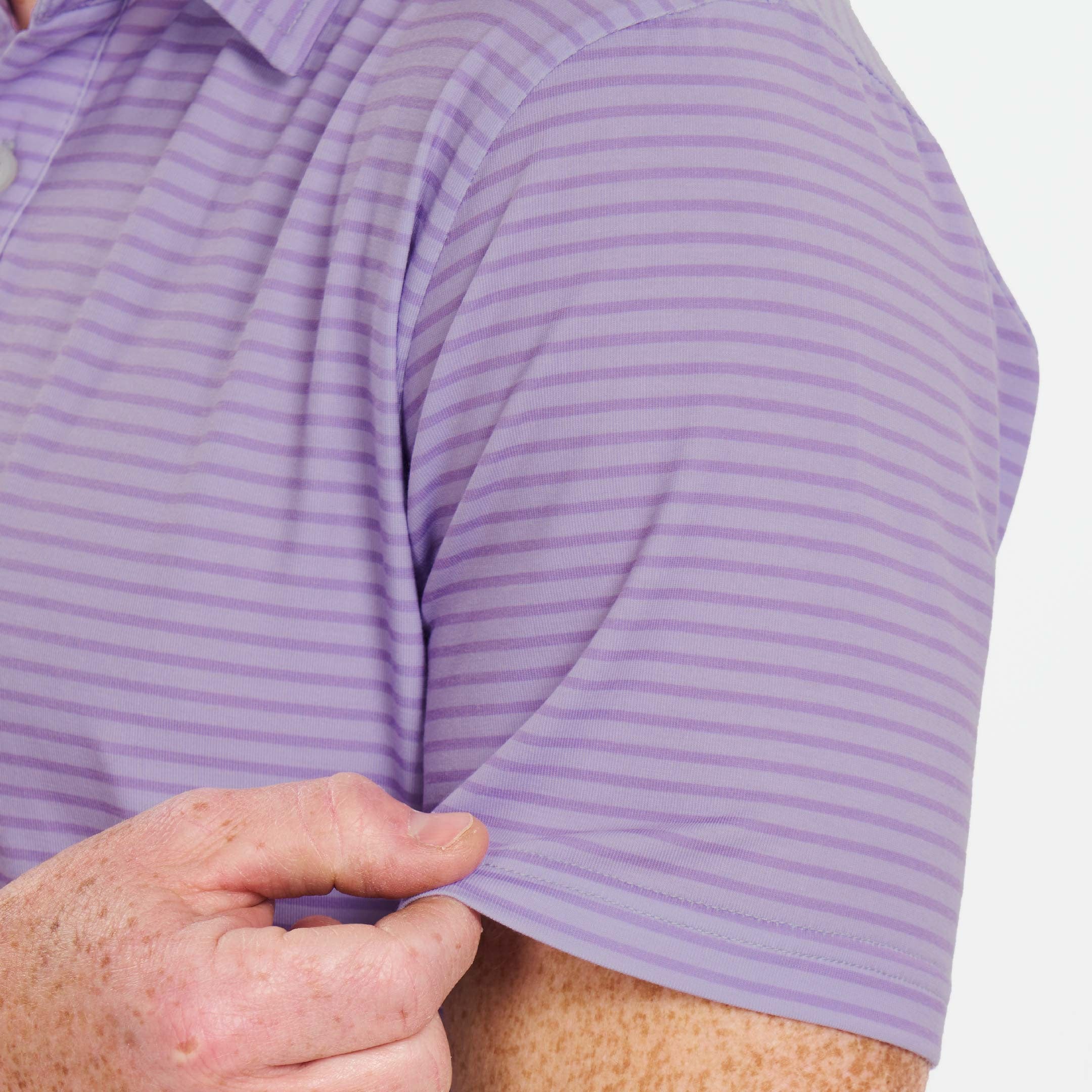 Ash & Erie Concord Stripes Tech Polo Shirt for Short Men   Tech Polo Shirt