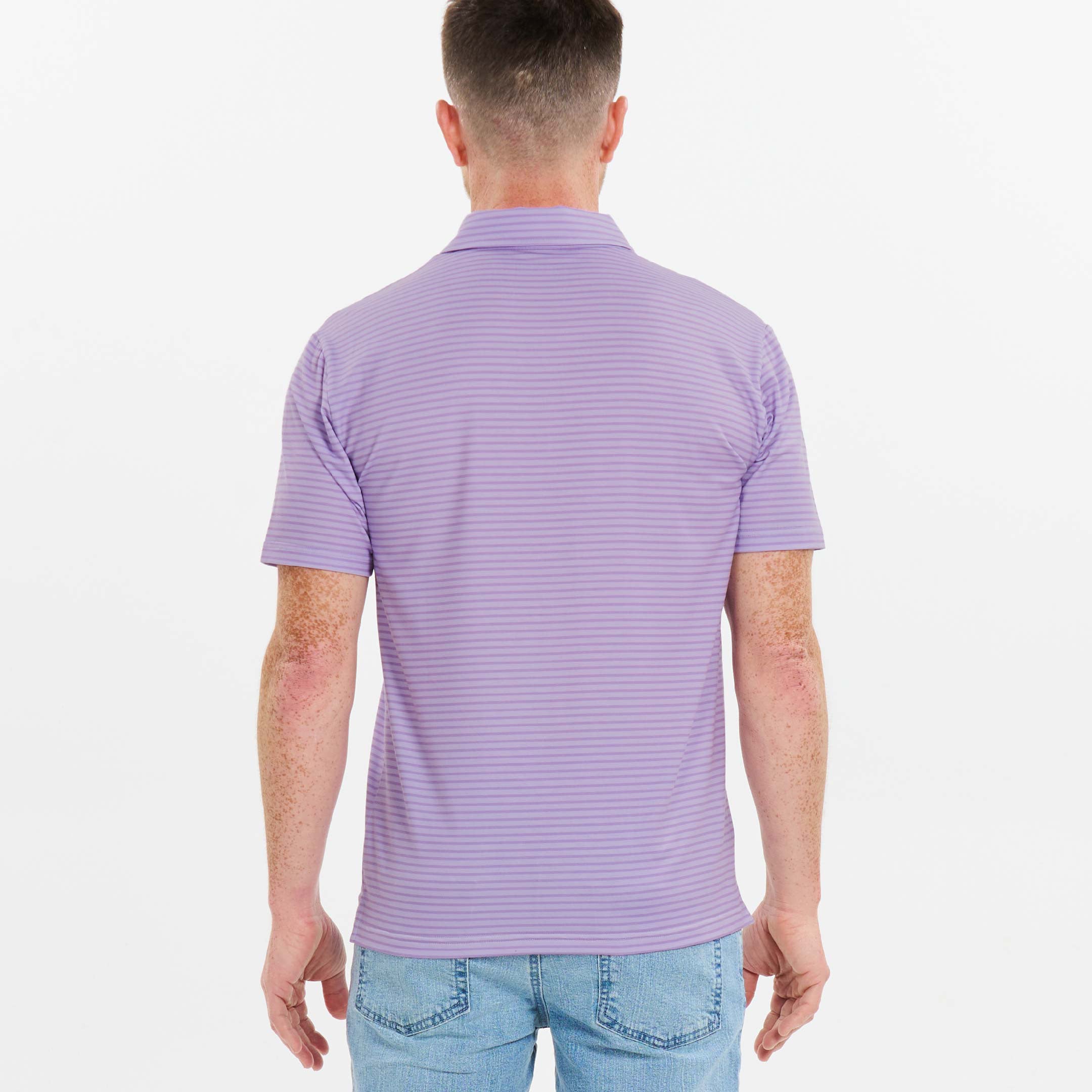 Ash & Erie Concord Stripes Tech Polo Shirt for Short Men   Tech Polo Shirt